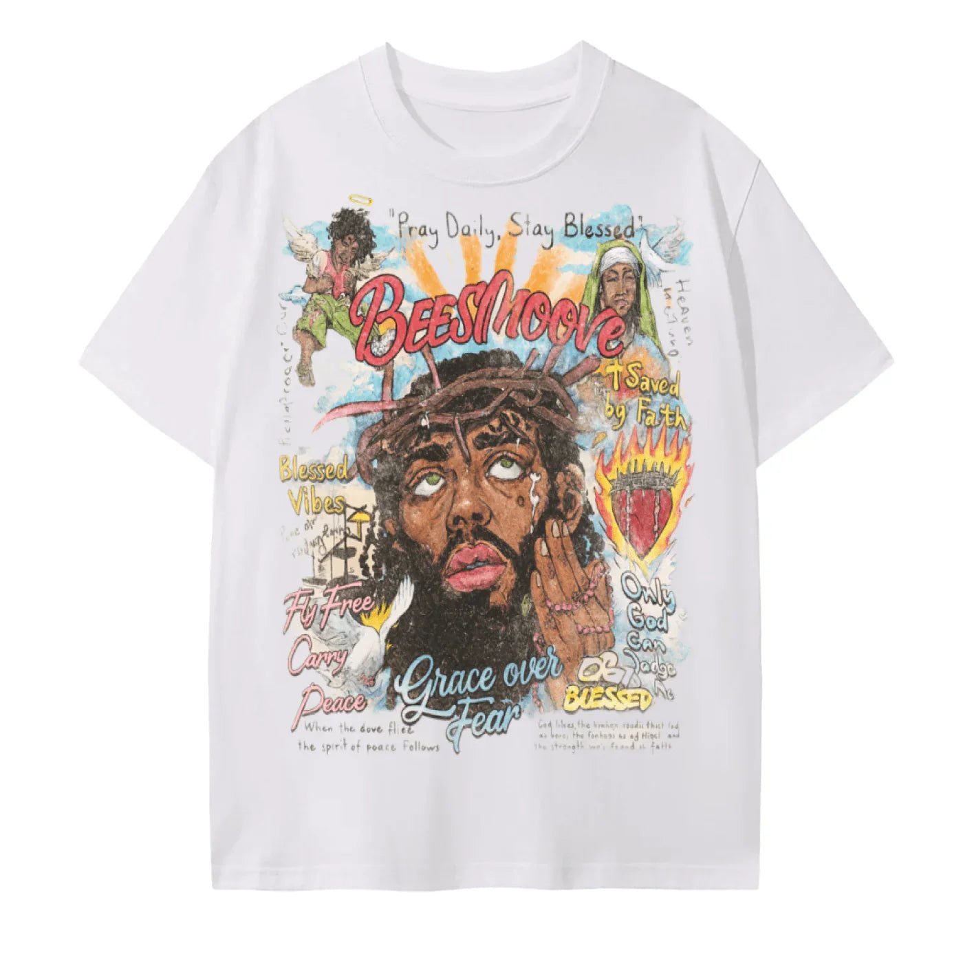 BEESMOOVE Grace Over Fear Seamless Cotton T-Shirt - Beesmoove