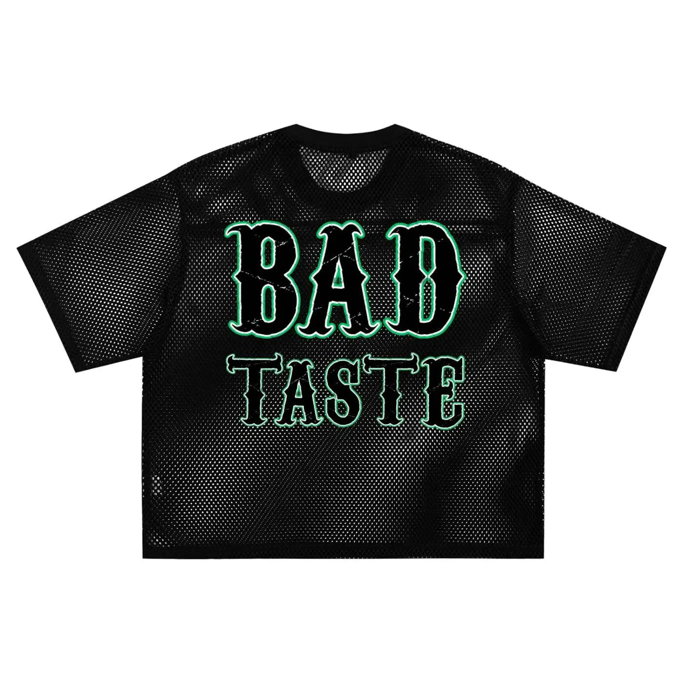 BEESMOOVE GREEN HEAD BAD TASTE See - through Boxy Net T-shirt - Beesmoove