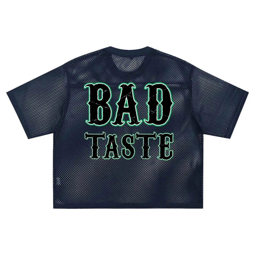 BEESMOOVE GREEN HEAD BAD TASTE See - through Boxy Net T-shirt - Beesmoove