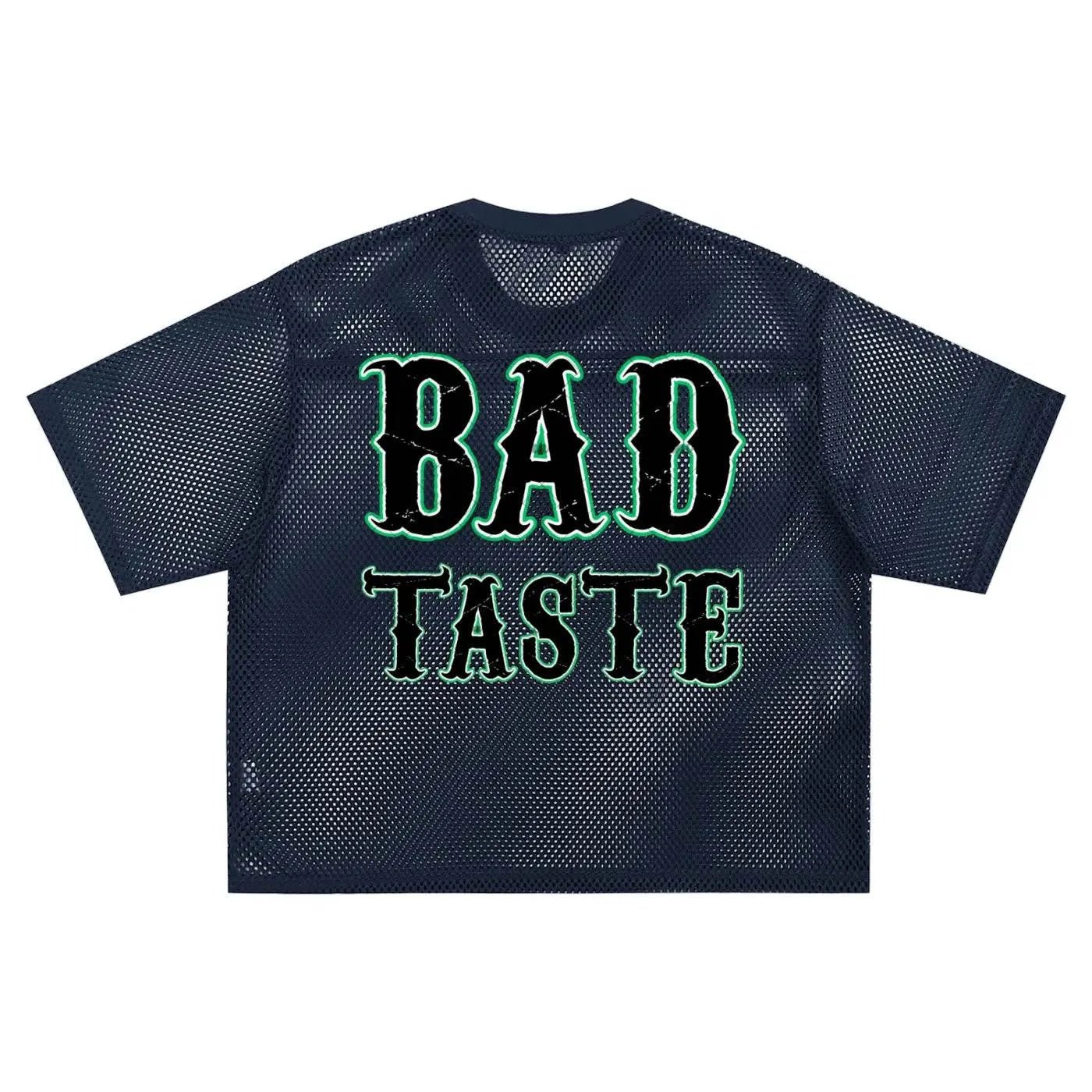 BEESMOOVE GREEN HEAD BAD TASTE See - through Boxy Net T-shirt - Beesmoove