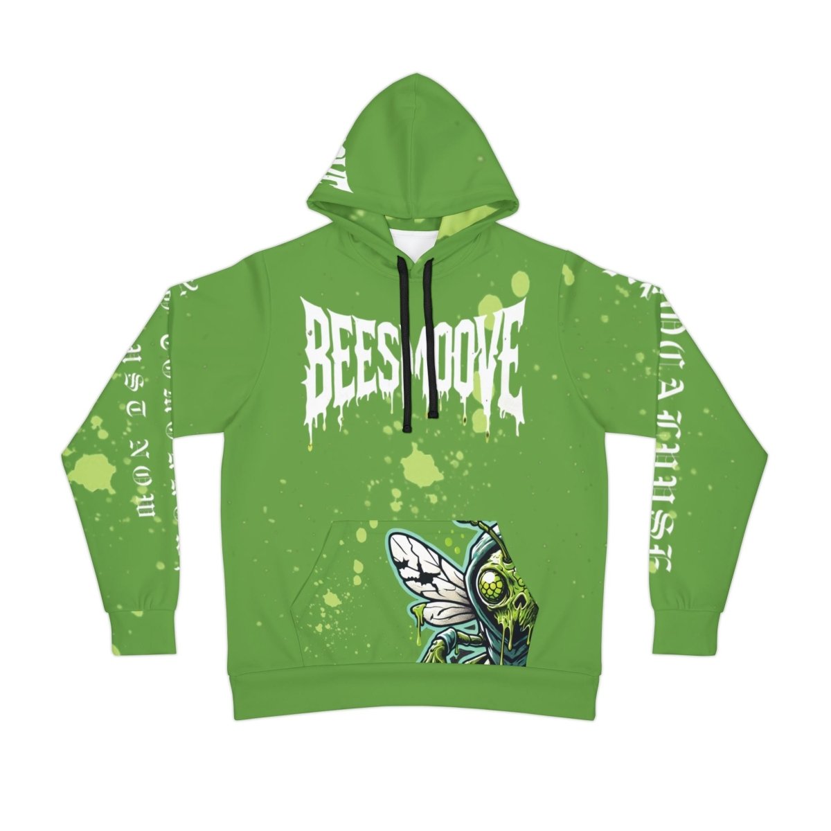 Beesmoove green on green zombee Fashion Hoodie (AOP) - Beesmoove