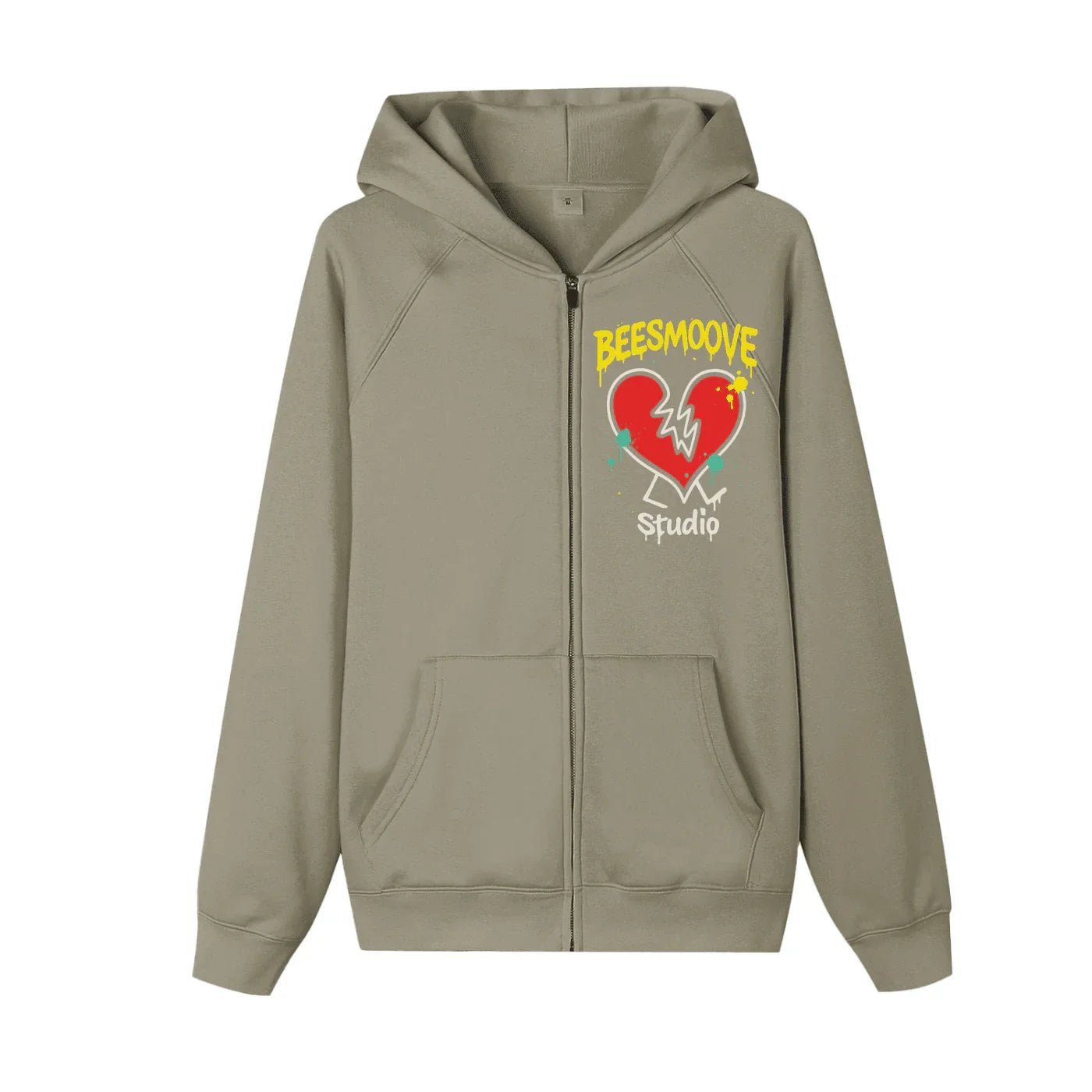 BEESMOOVE Heartbreak Hijack Zip - up Fleece Hoodie - Beesmoove