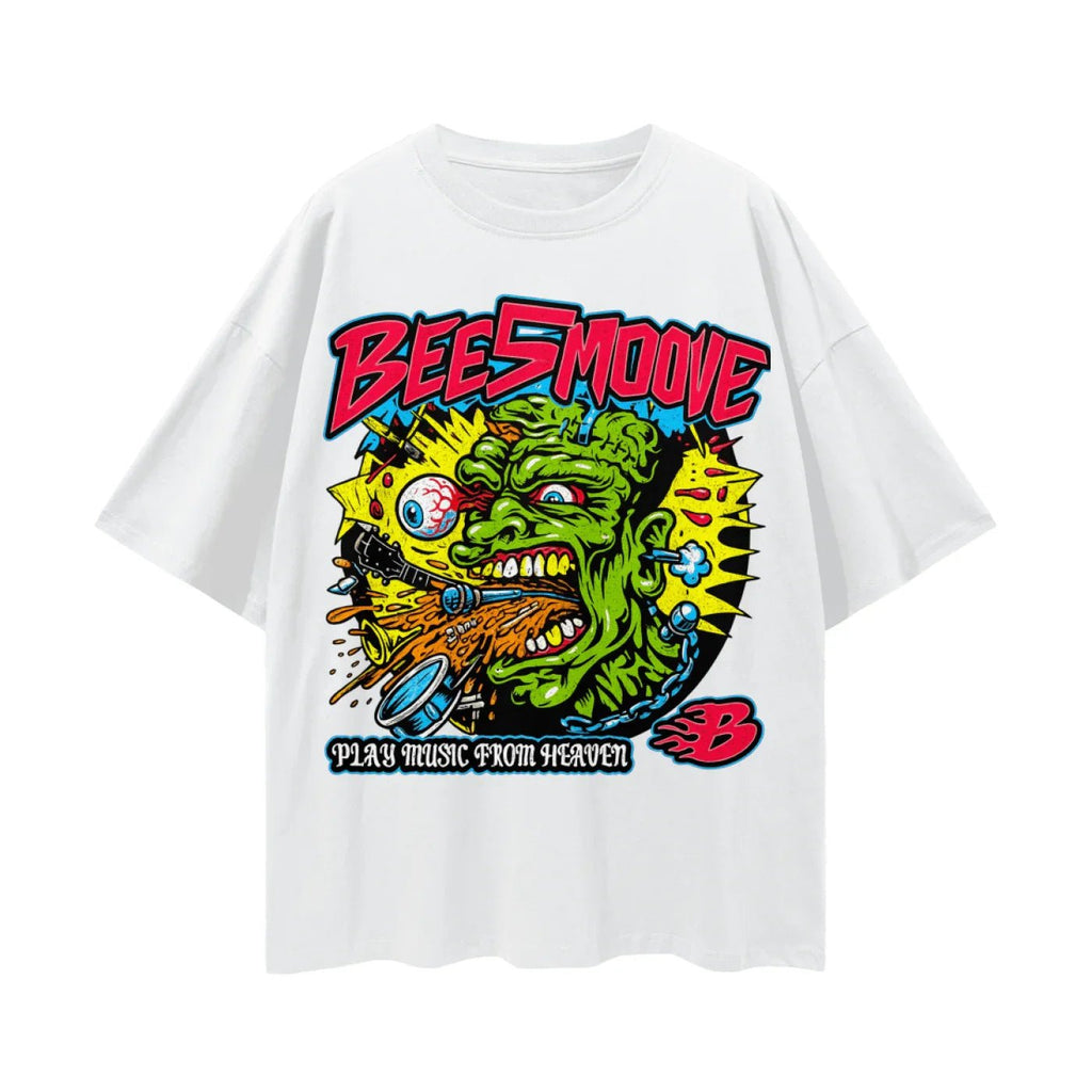 BEESMOOVE HEATCHECK TOUR Oversize Deep Drop Shoulder Tee - Beesmoove