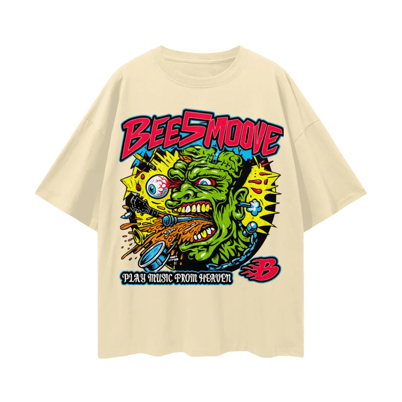 BEESMOOVE HEATCHECK TOUR Oversize Deep Drop Shoulder Tee - Beesmoove