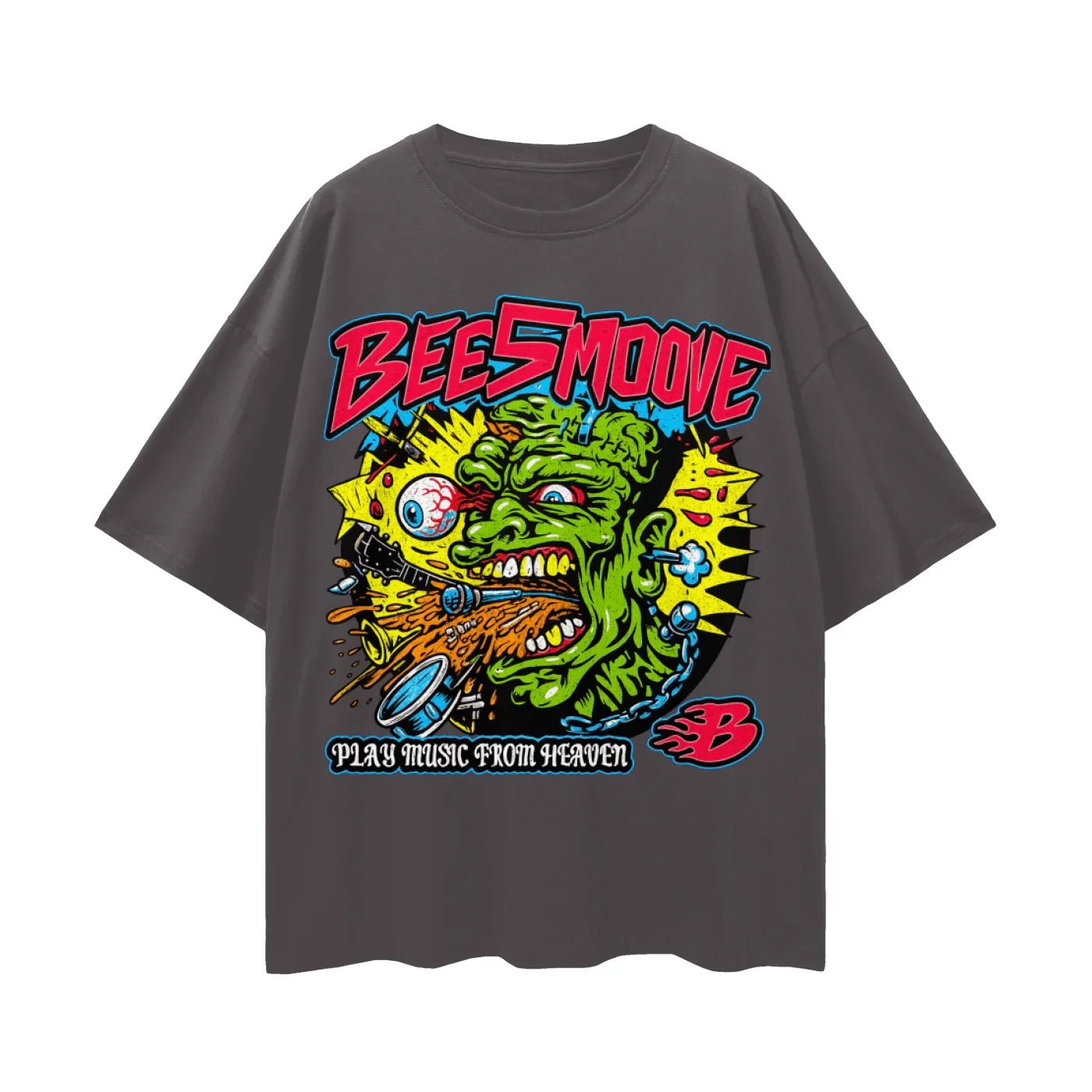 BEESMOOVE HEATCHECK TOUR Oversize Deep Drop Shoulder Tee - Beesmoove