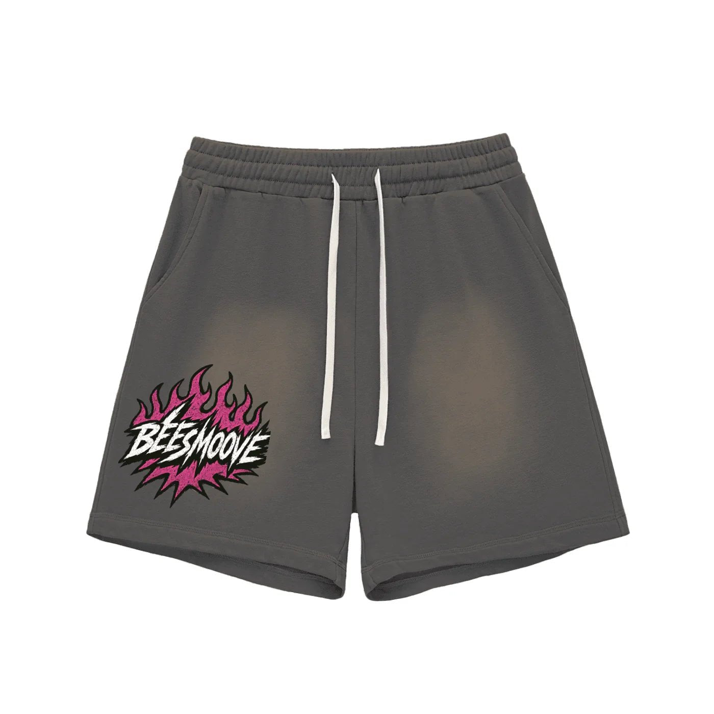 BEESMOOVE Heated Motion Fade Raw Edge Cotton Shorts - Beesmoove