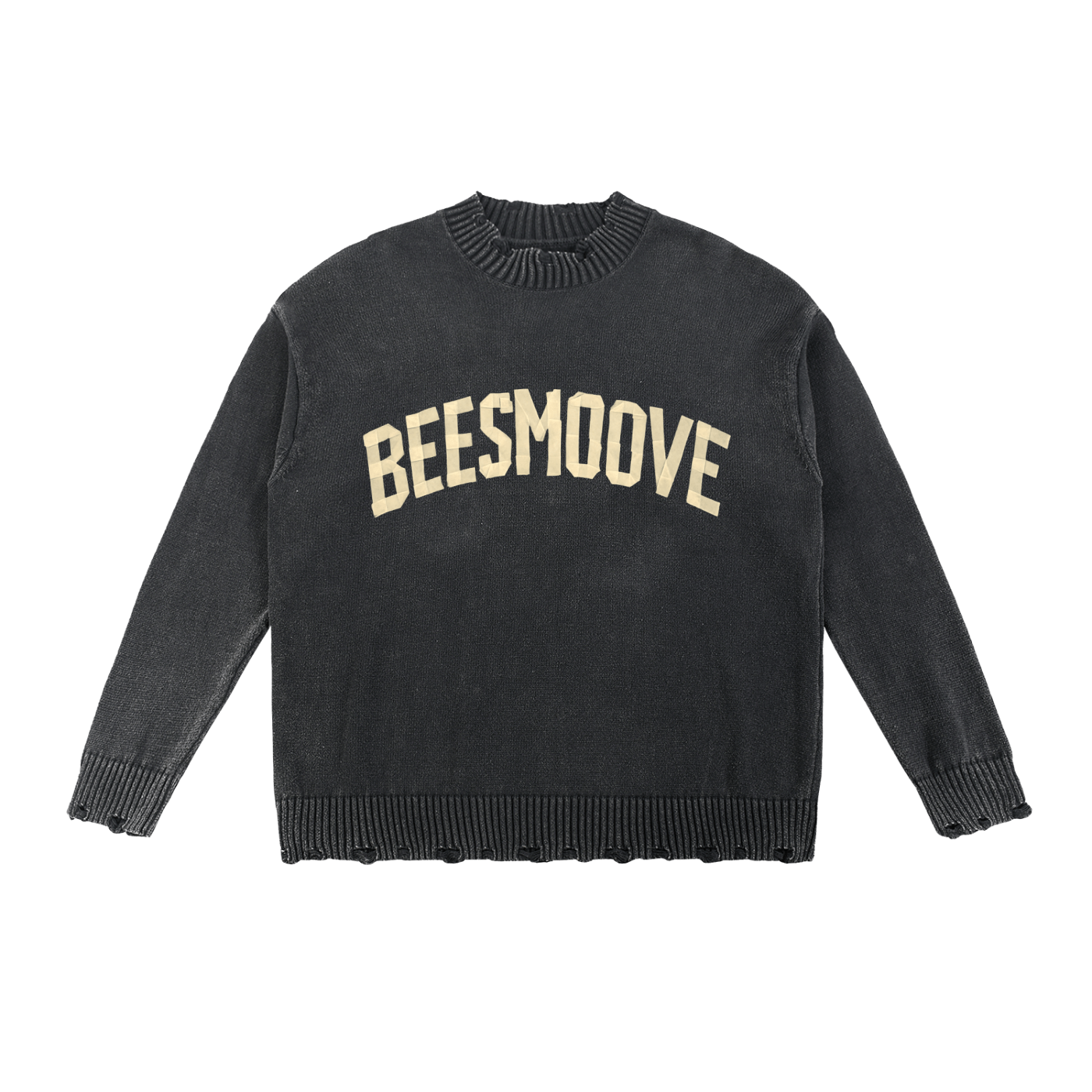 BEESMOOVE Heritage Knit Vintage Washed Hand - Frayed Sweater - Beesmoove
