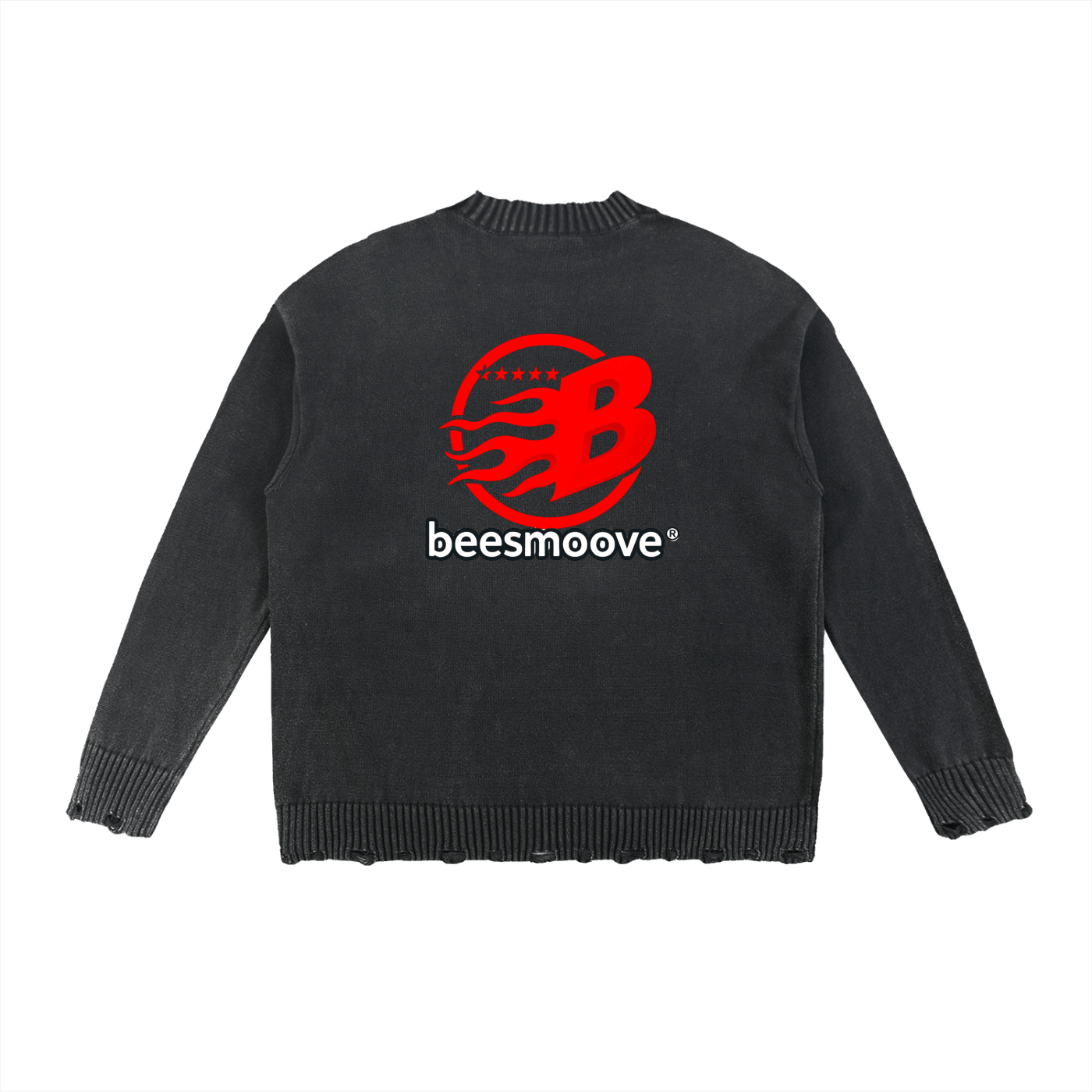 BEESMOOVE Heritage Knit Vintage Washed Hand - Frayed Sweater - Beesmoove