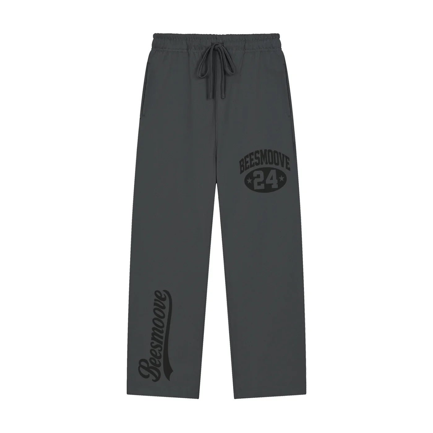 BEESMOOVE Heritage Mark Black Straight - Leg Sweatpants - Beesmoove