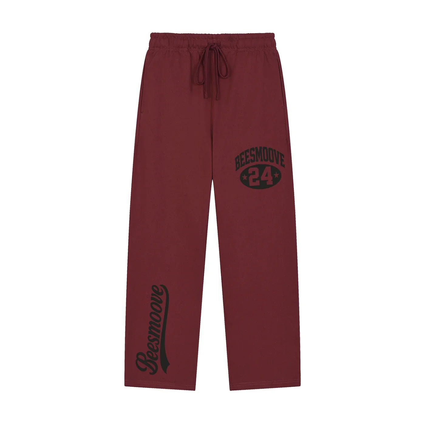 BEESMOOVE Heritage Mark Black Straight - Leg Sweatpants - Beesmoove