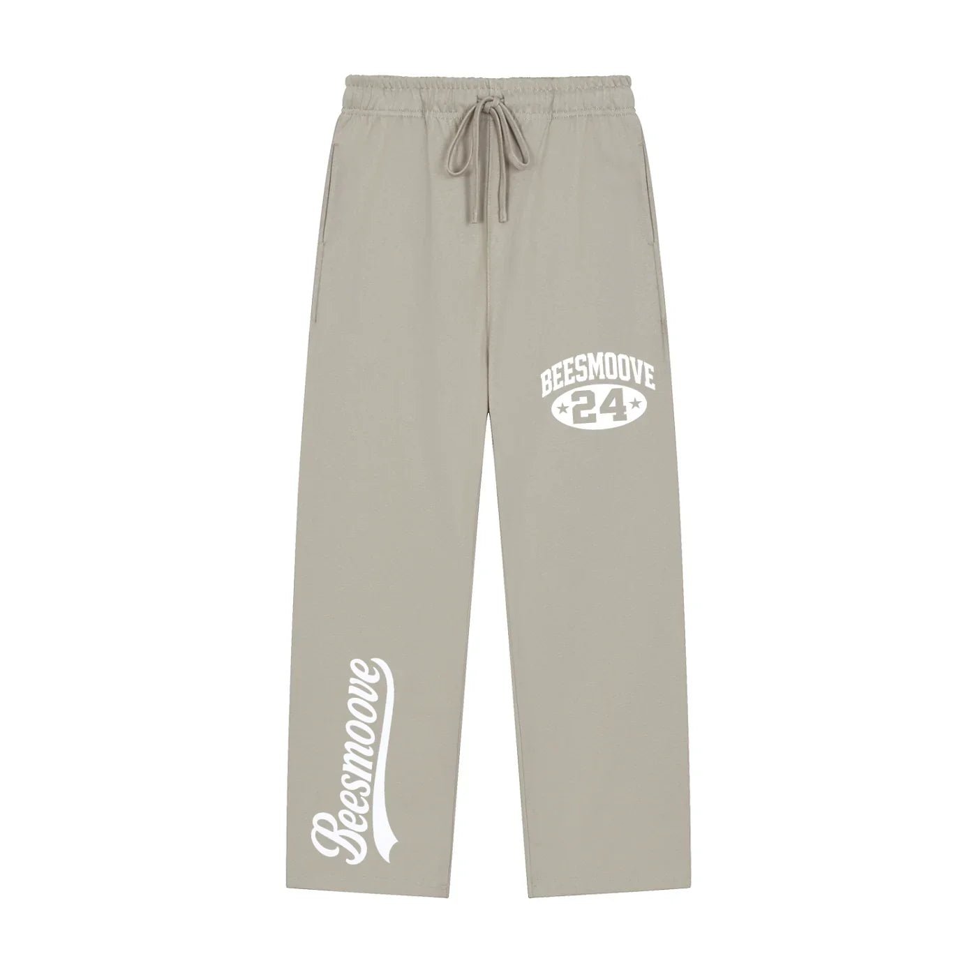 BEESMOOVE Heritage Mark white Straight - Leg Sweatpants - Beesmoove