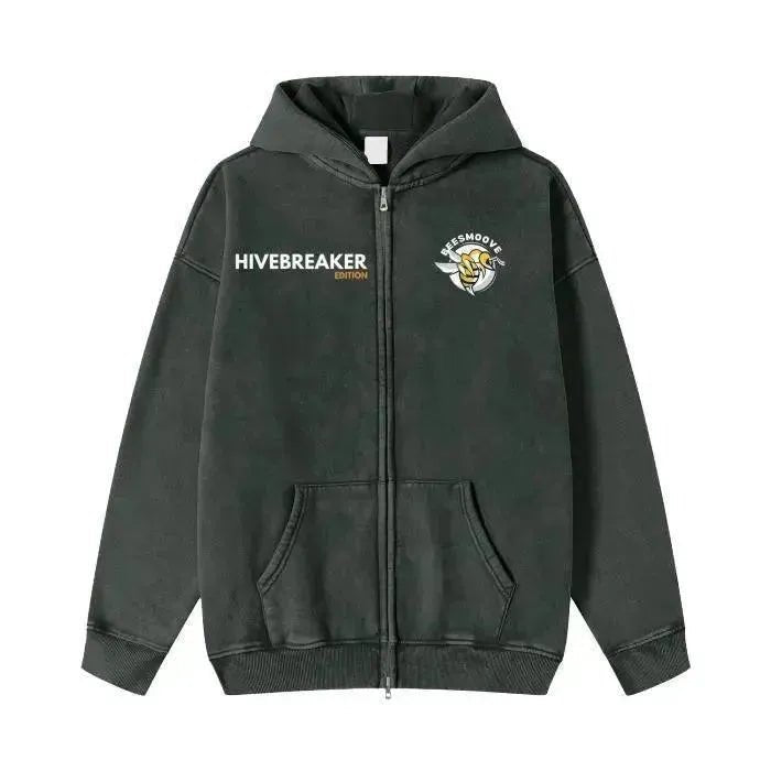 Beesmoove Hivebreaker Edition Prime Acid Washed Zip Hoodie Jacket - Beesmoove