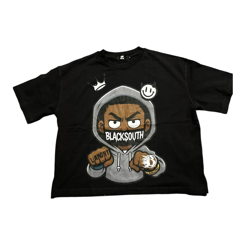 BEESMOOVE Hood Rich Lamont Washed Boxy T-Shirt - Beesmoove