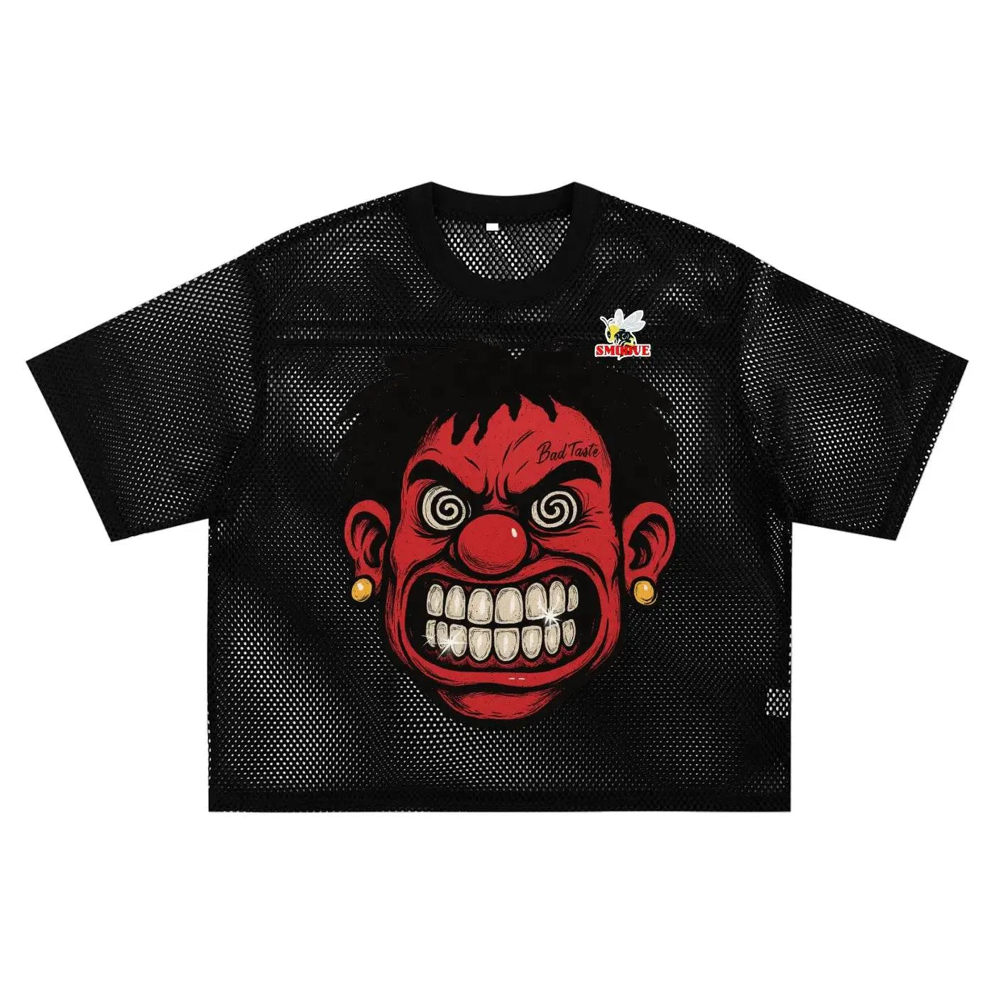 BEESMOOVE Hot Head BAD Taste See - through Boxy Net T-shirt - Beesmoove