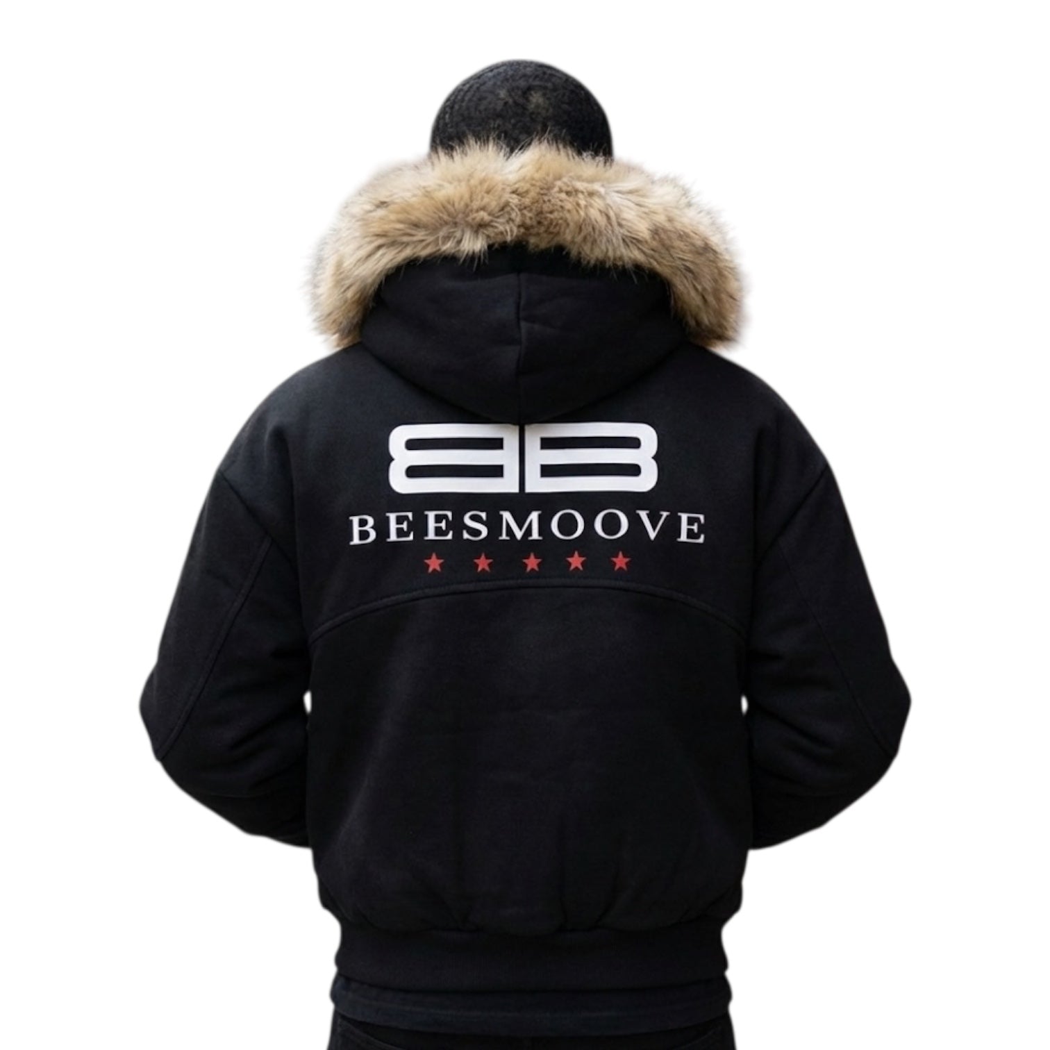 BEESMOOVE Ice Drift Boxy Detachable Fur Hoodie - Beesmoove