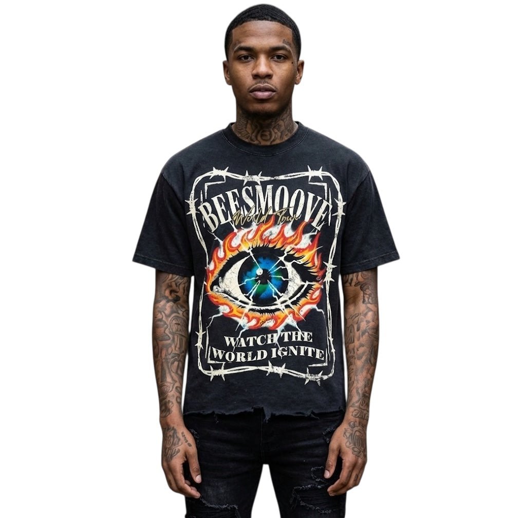 BEESMOOVE Ignite Vision Wash Raw - Hem Boxy Tee - Beesmoove