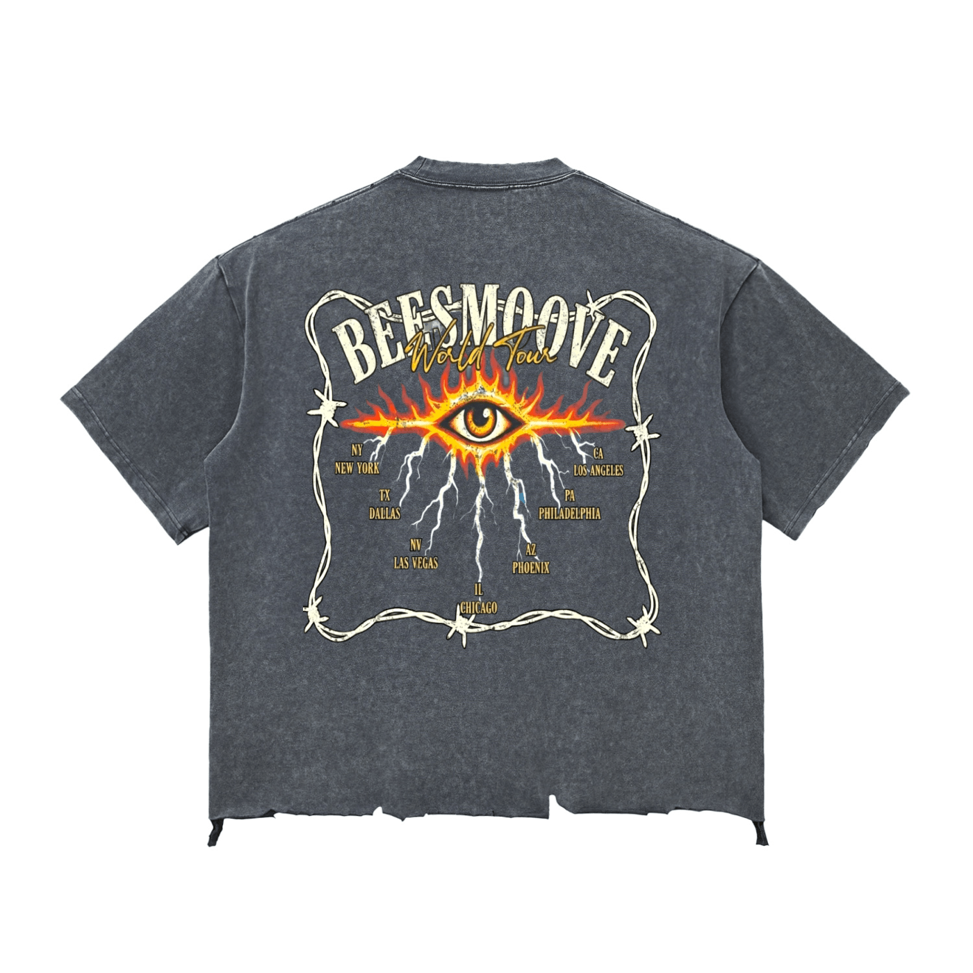 BEESMOOVE Ignite Vision Wash Raw - Hem Boxy Tee - Beesmoove