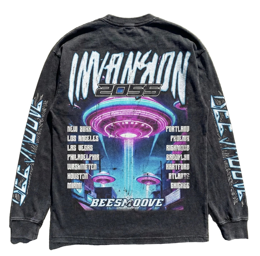 BEESMOOVE INVASION The Future is Now Long Sleeve Tee - Beesmoove