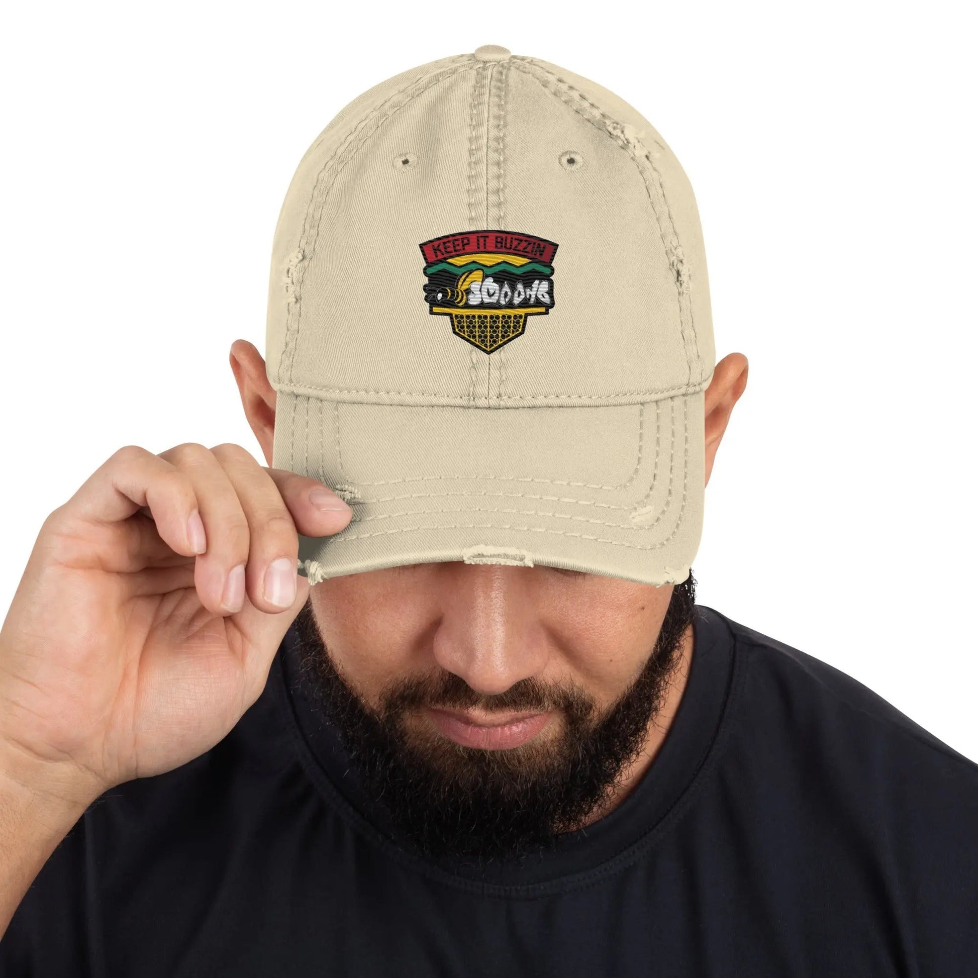 Beesmoove keep it buzzin college Distressed Dad Hat - Beesmoove