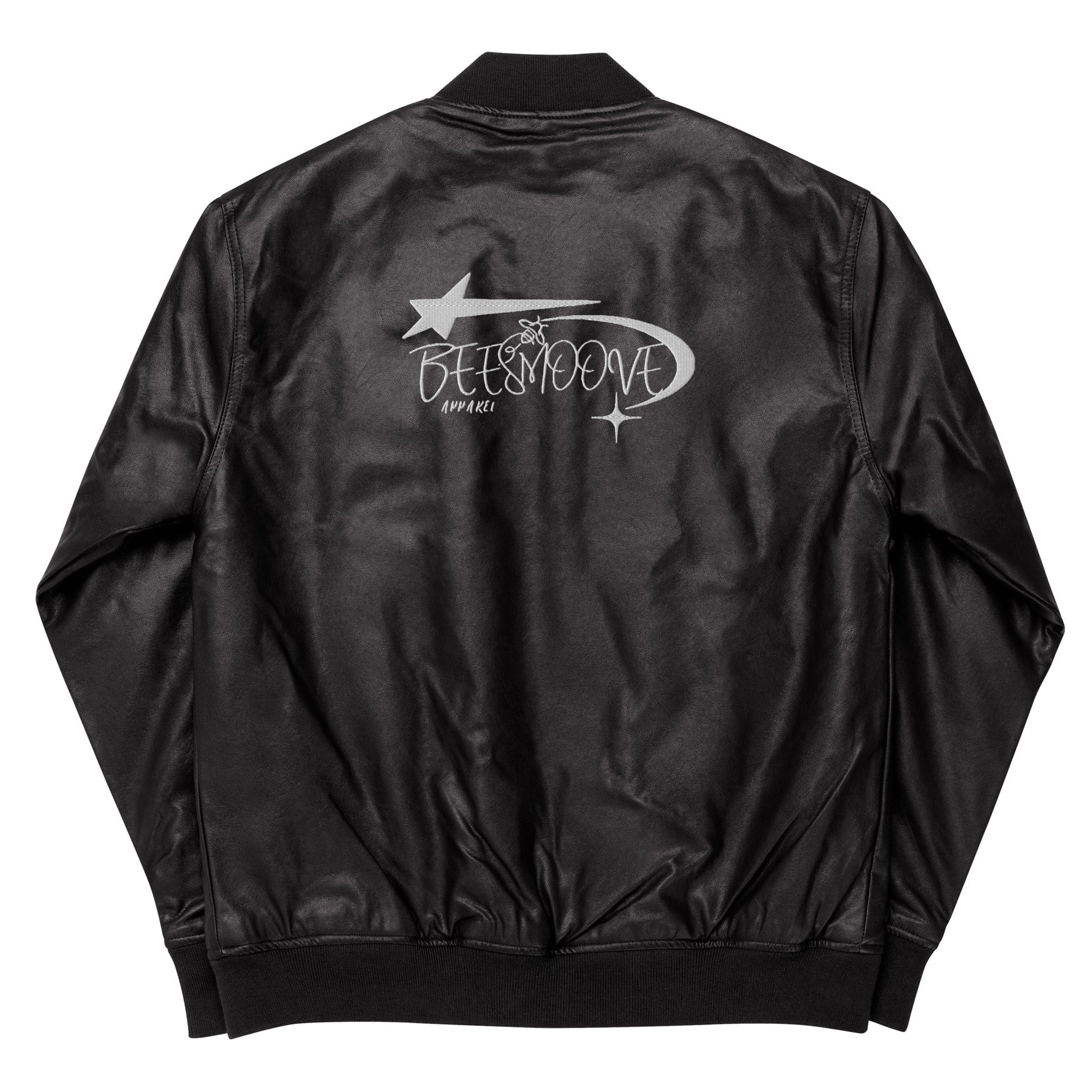 Beesmoove Leather Bomber Jacket - Beesmoove