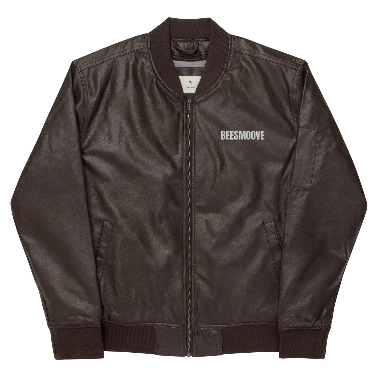 Beesmoove Leather Bomber Jacket - Beesmoove