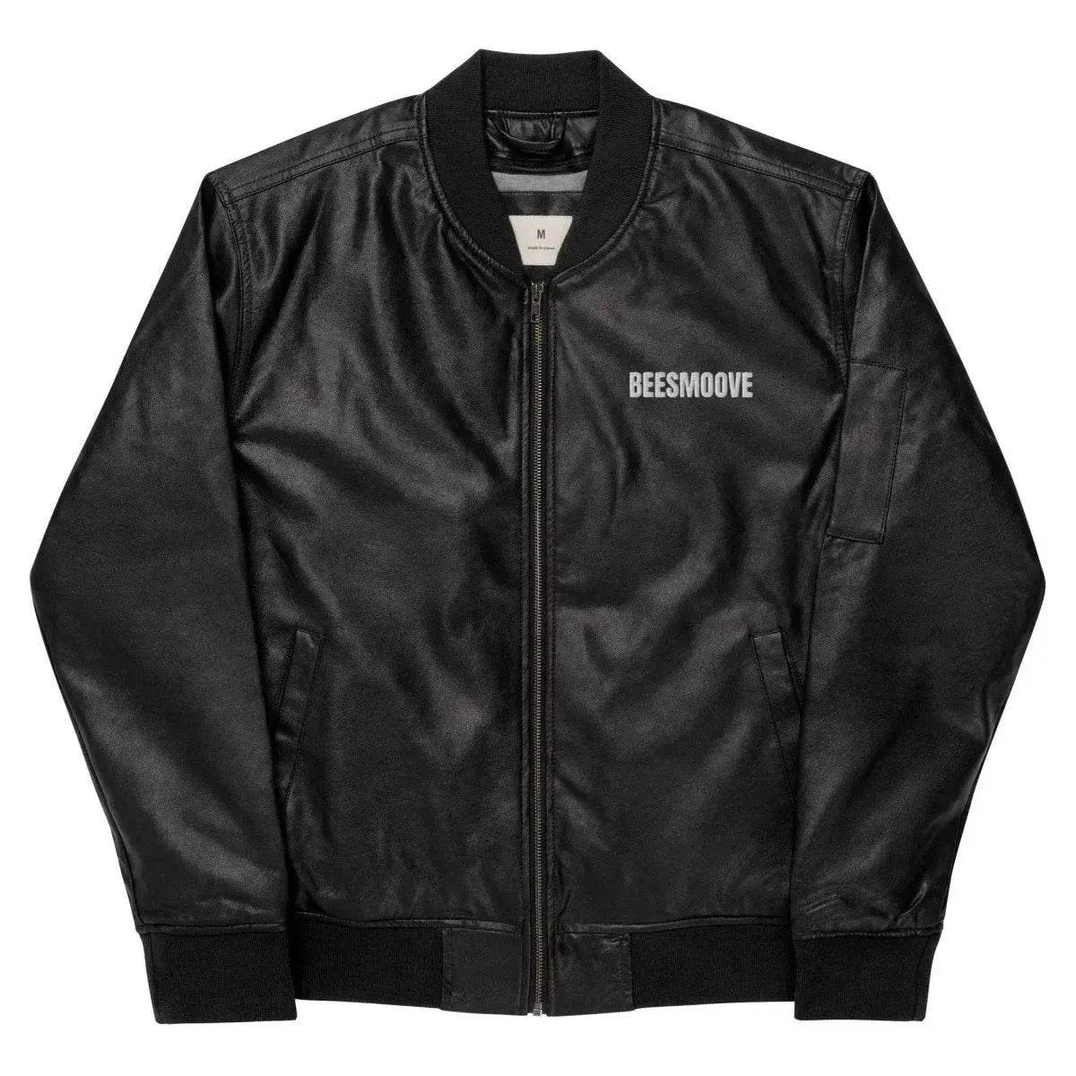 Beesmoove Leather Bomber Jacket - Beesmoove
