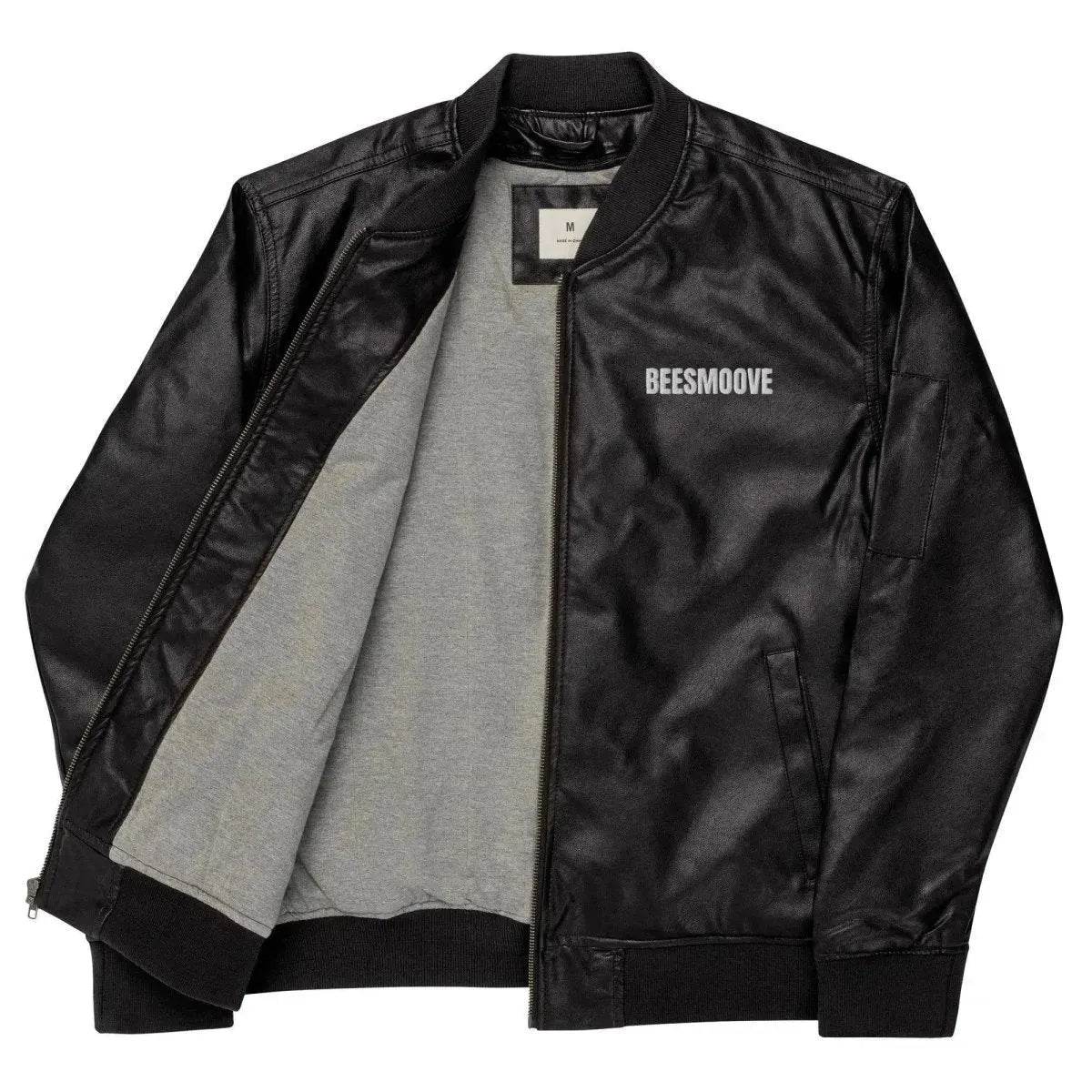Beesmoove Leather Bomber Jacket - Beesmoove