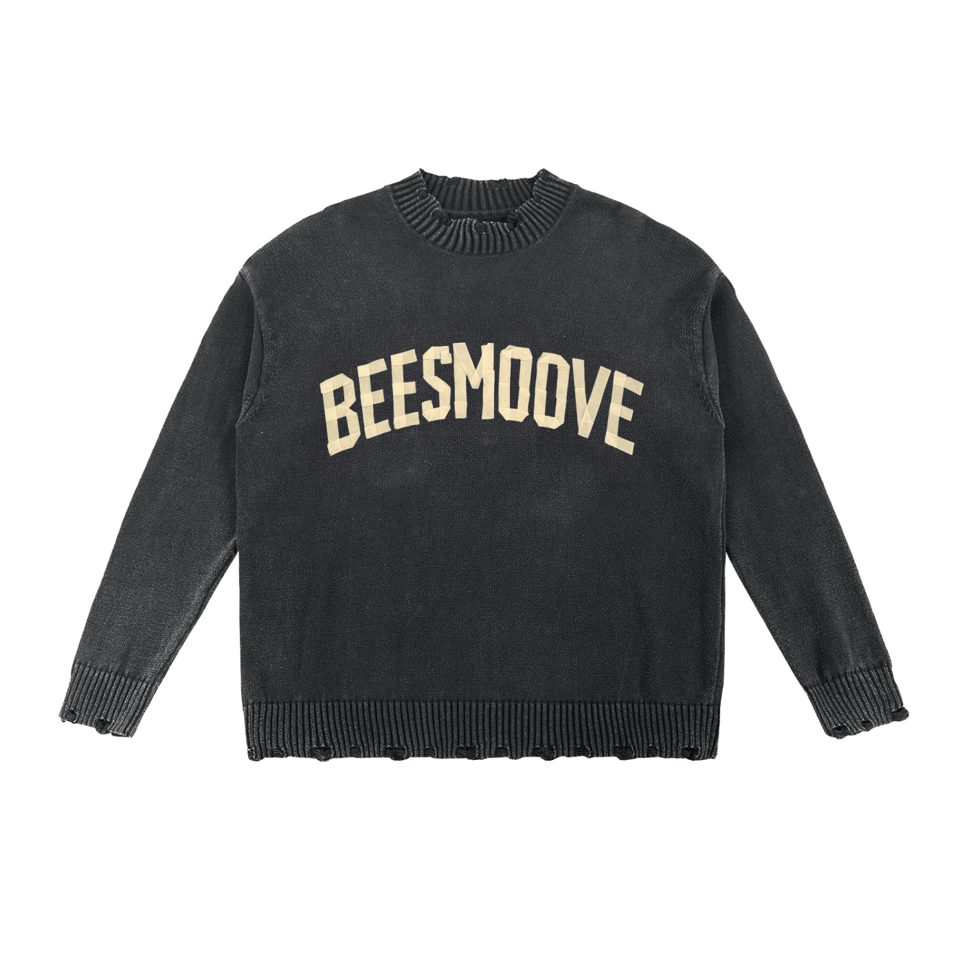 BEESMOOVE Legacy Arc Vintage Washed Hand - Frayed Sweater - Beesmoove