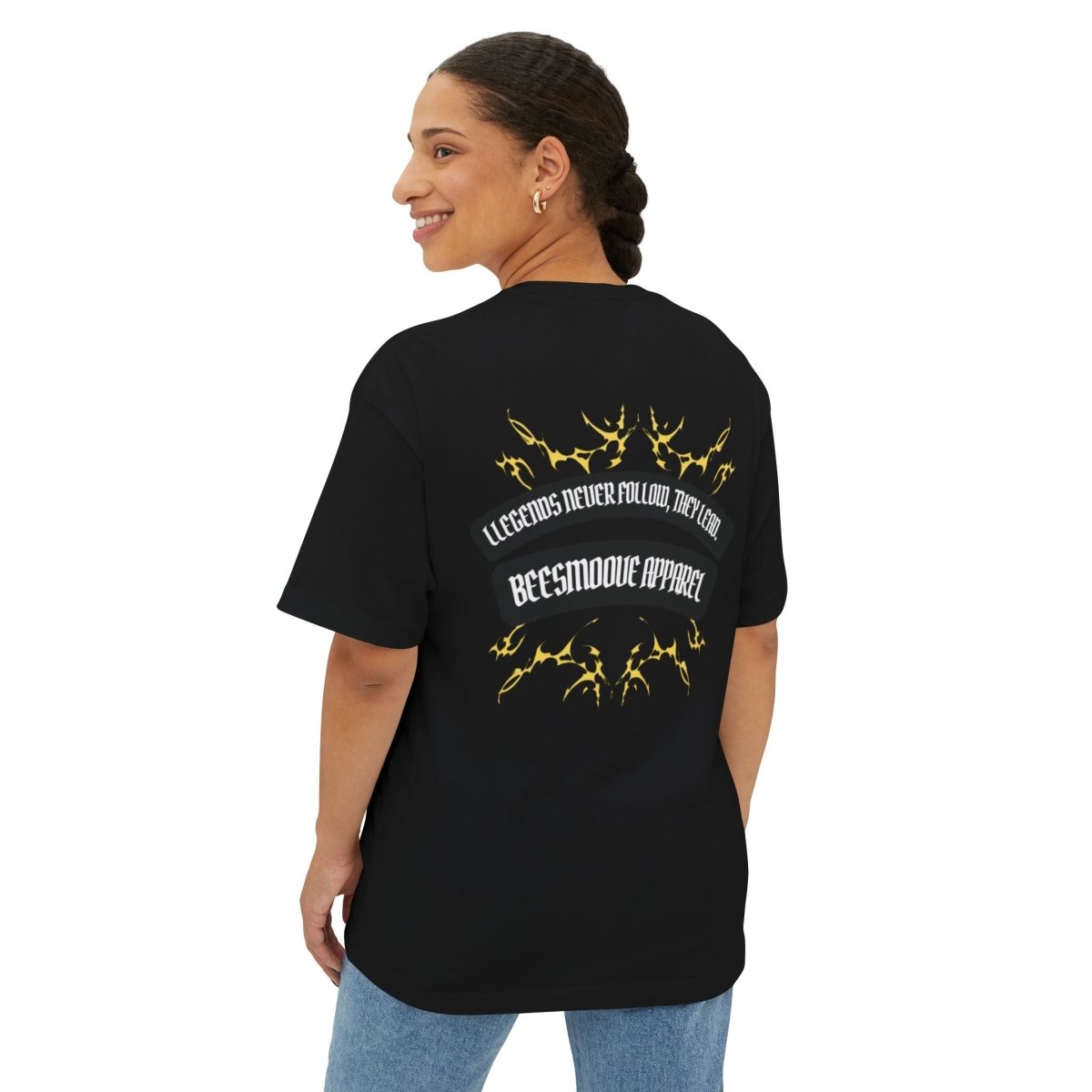 Beesmoove Legends never follow, they lead Oversized Boxy Tee - Beesmoove