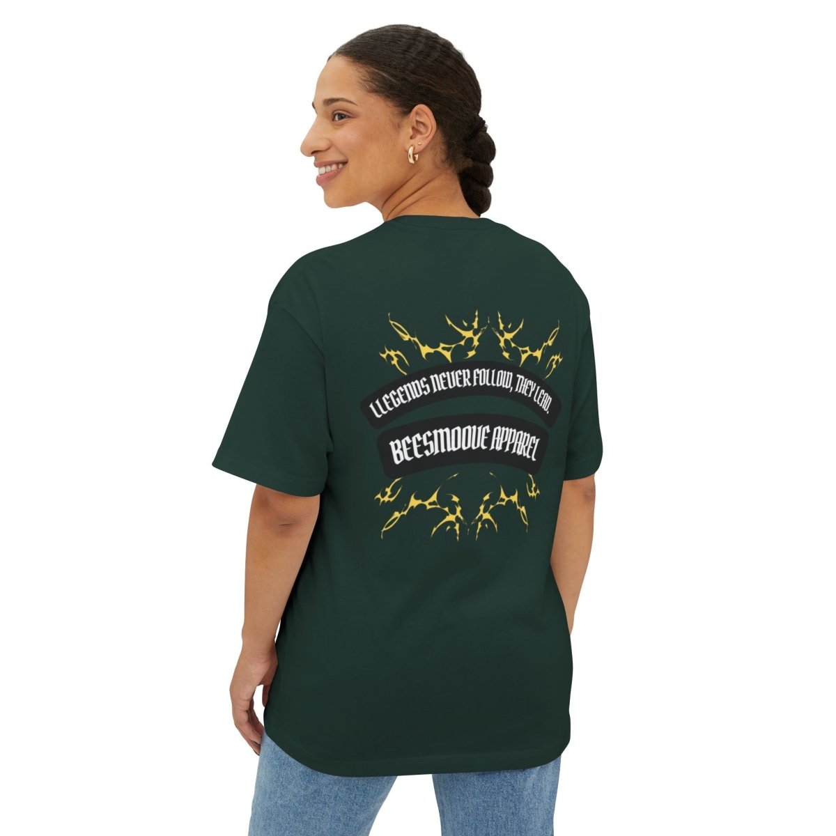 Beesmoove Legends never follow, they lead Oversized Boxy Tee - Beesmoove