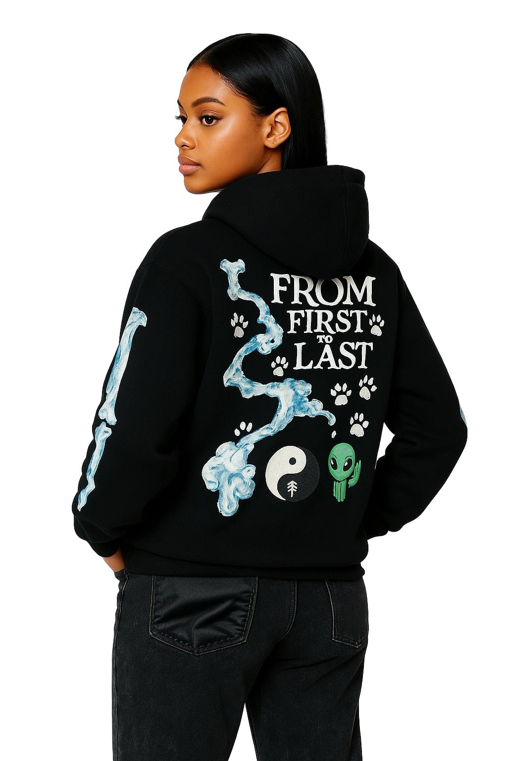 BEESMOOVE Love from Another Planet Boxy Hoodie - Beesmoove