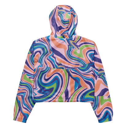 Beesmoove marble Women’s cropped windbreaker - Beesmoove