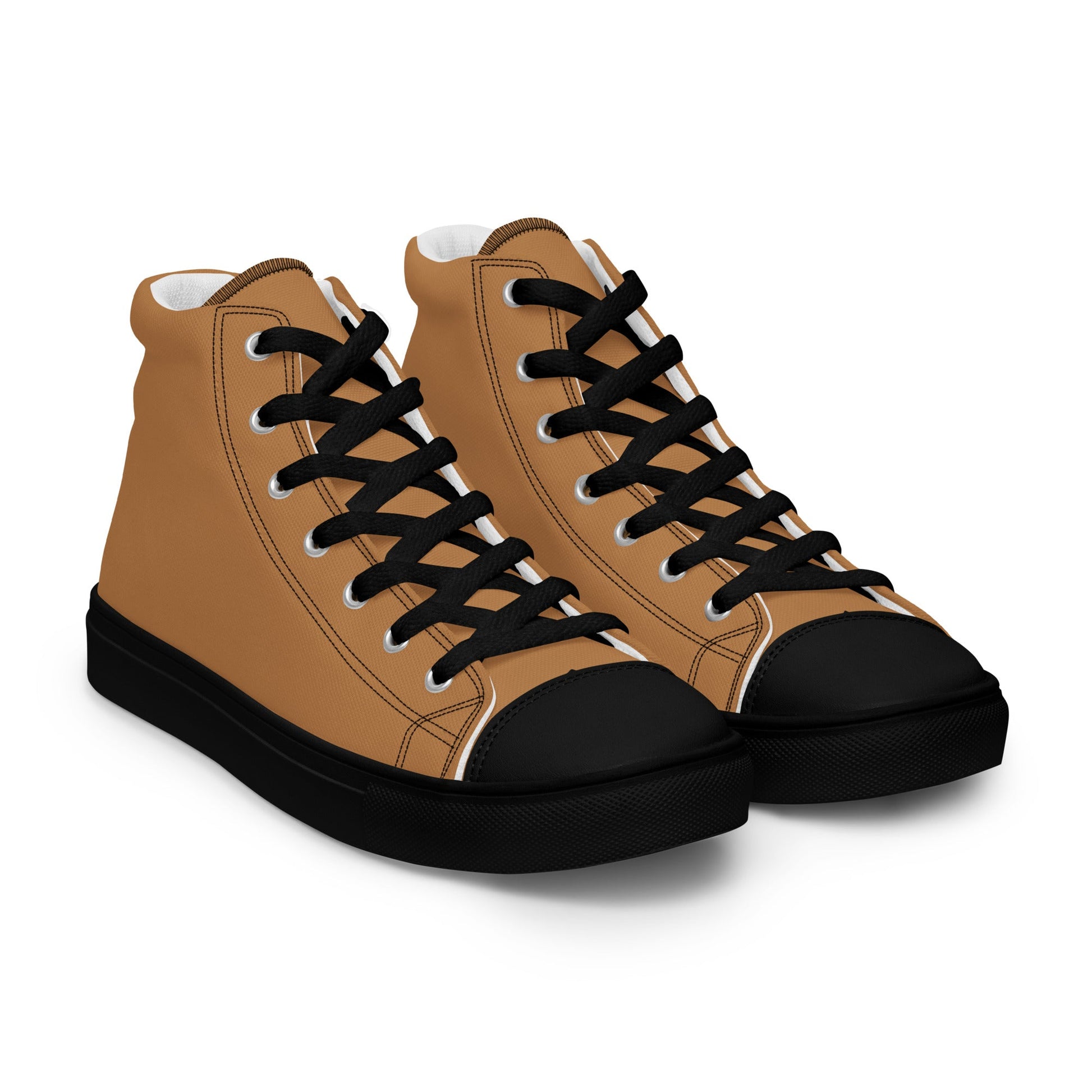 Beesmoove Men’s brown high top canvas shoes - Beesmoove