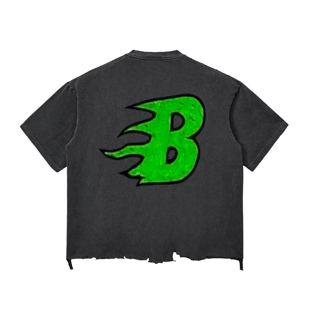 BEESMOOVE Mind Drip Records Wash Raw - Hem Boxy T-shirt - Beesmoove