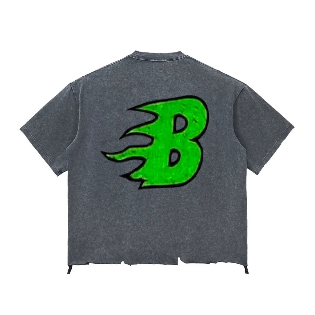 BEESMOOVE Mind Drip Records Wash Raw - Hem Boxy T-shirt - Beesmoove