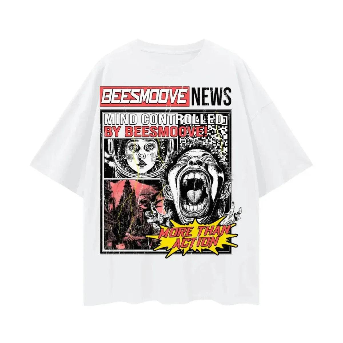 Beesmoove Mind Hive Chronicles Oversize Deep Drop Shoulder Tee - Beesmoove