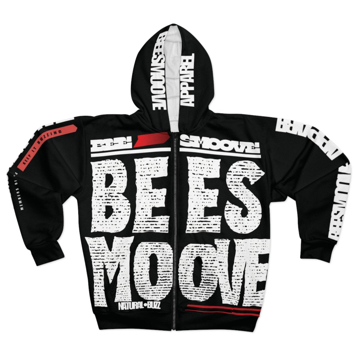 BEESMOOVE Mono Vibe Unisex Zip Hoodie (AOP) - Beesmoove