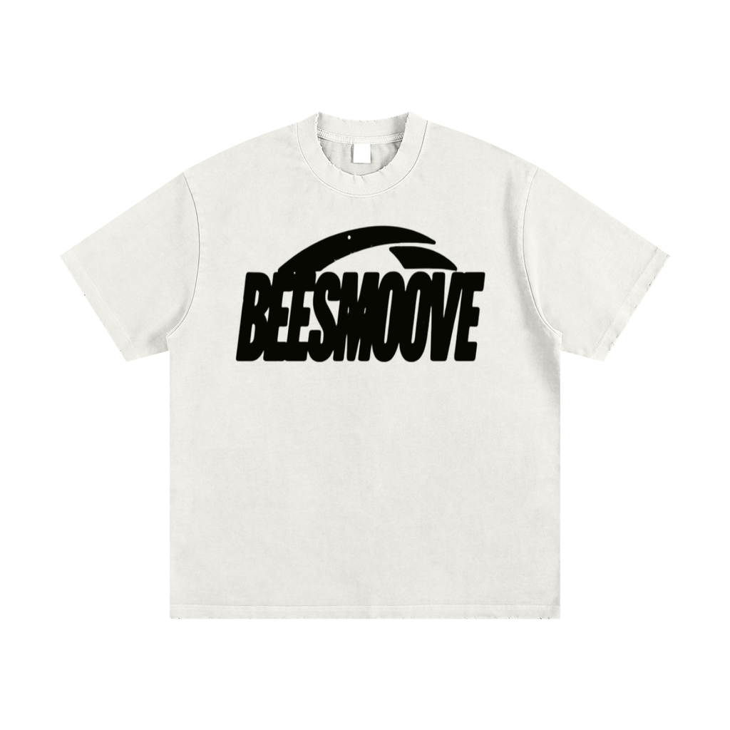 BEESMOOVE Motion Unit Blk Vintage Washed Frayed T-Shirt - Beesmoove