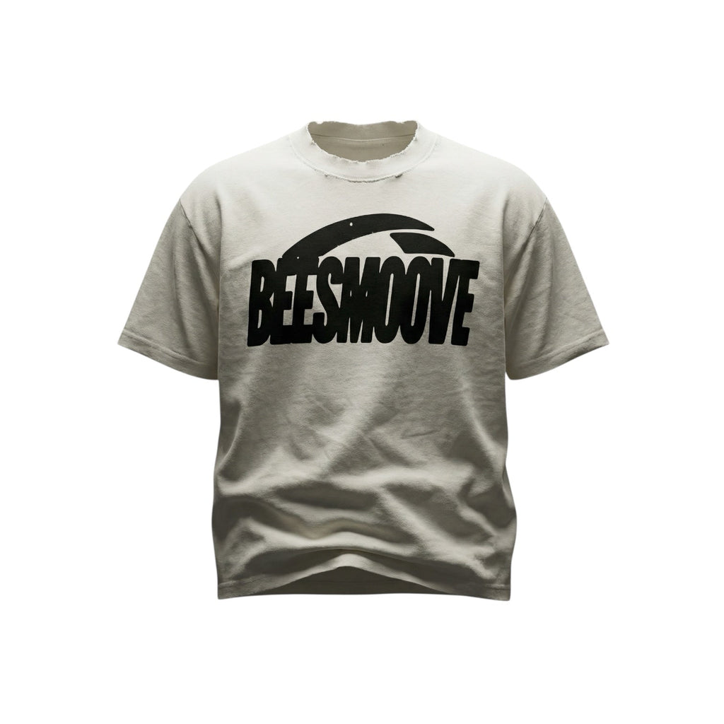 BEESMOOVE Motion Unit Blk Vintage Washed Frayed T-Shirt - Beesmoove