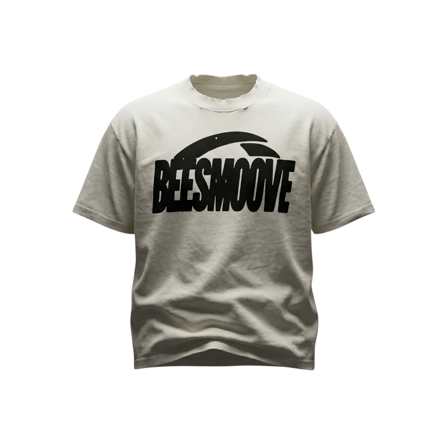 BEESMOOVE Motion Unit Blk Vintage Washed Frayed T-Shirt - Beesmoove