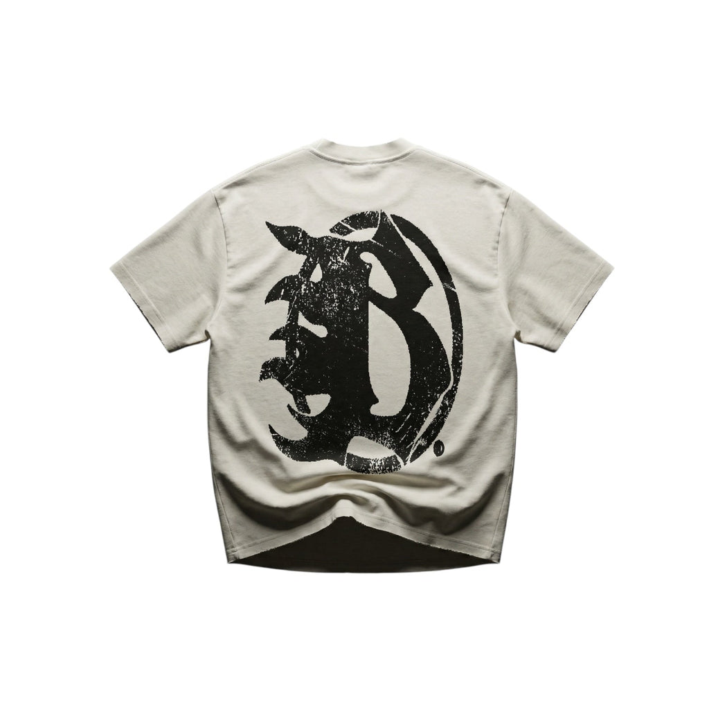 BEESMOOVE Motion Unit Blk Vintage Washed Frayed T-Shirt - Beesmoove