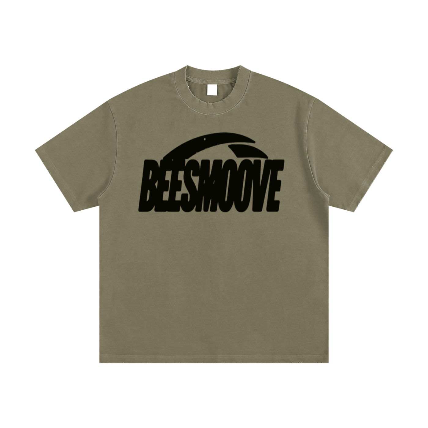 BEESMOOVE Motion Unit Blk Vintage Washed Frayed T-Shirt - Beesmoove