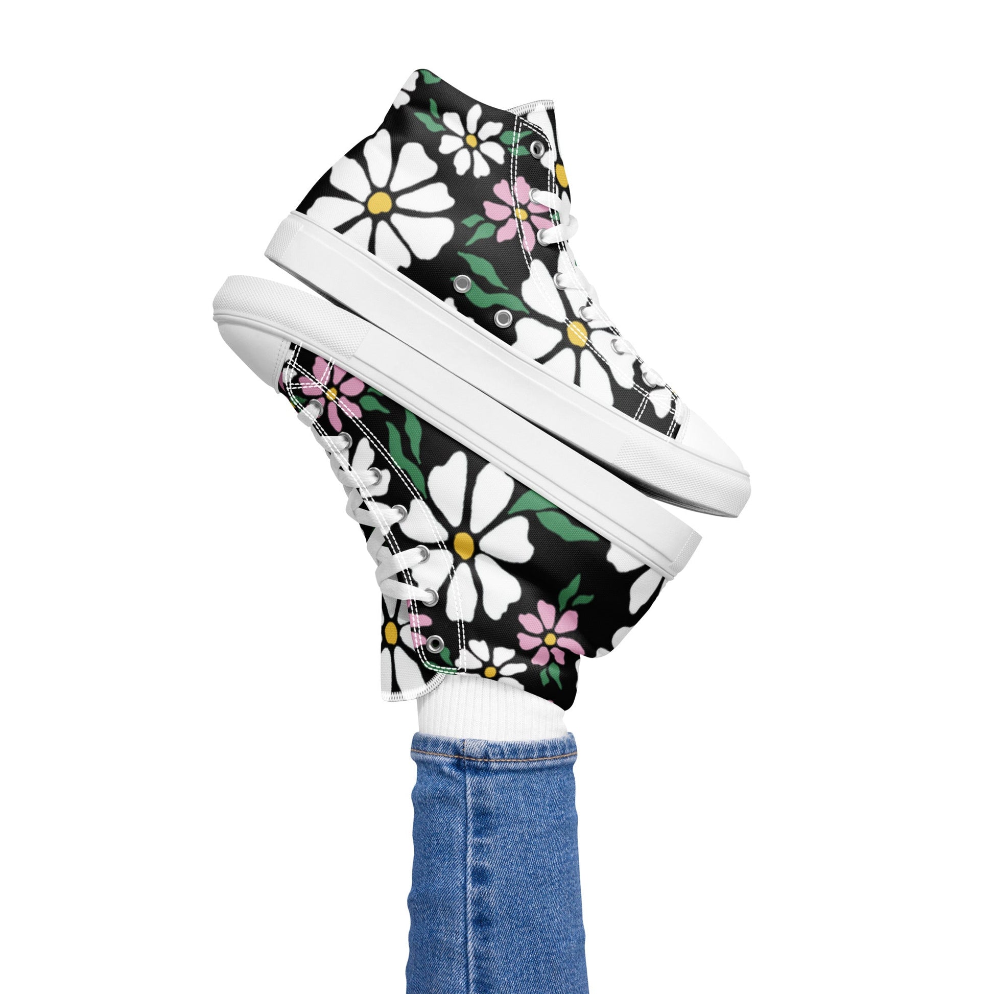 Beesmoove nature flowers Women’s high top canvas shoes - Beesmoove