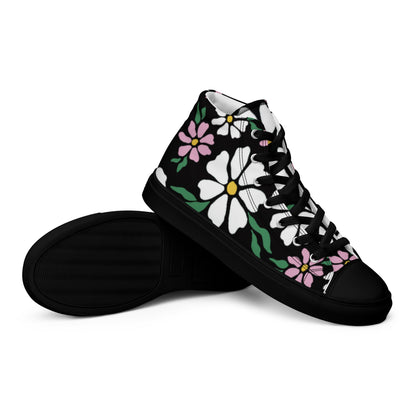 Beesmoove nature flowers Women’s high top canvas shoes - Beesmoove