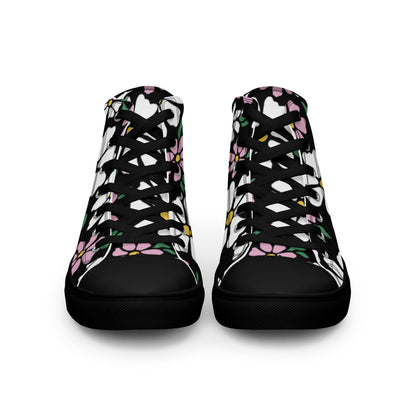 Beesmoove nature flowers Women’s high top canvas shoes - Beesmoove