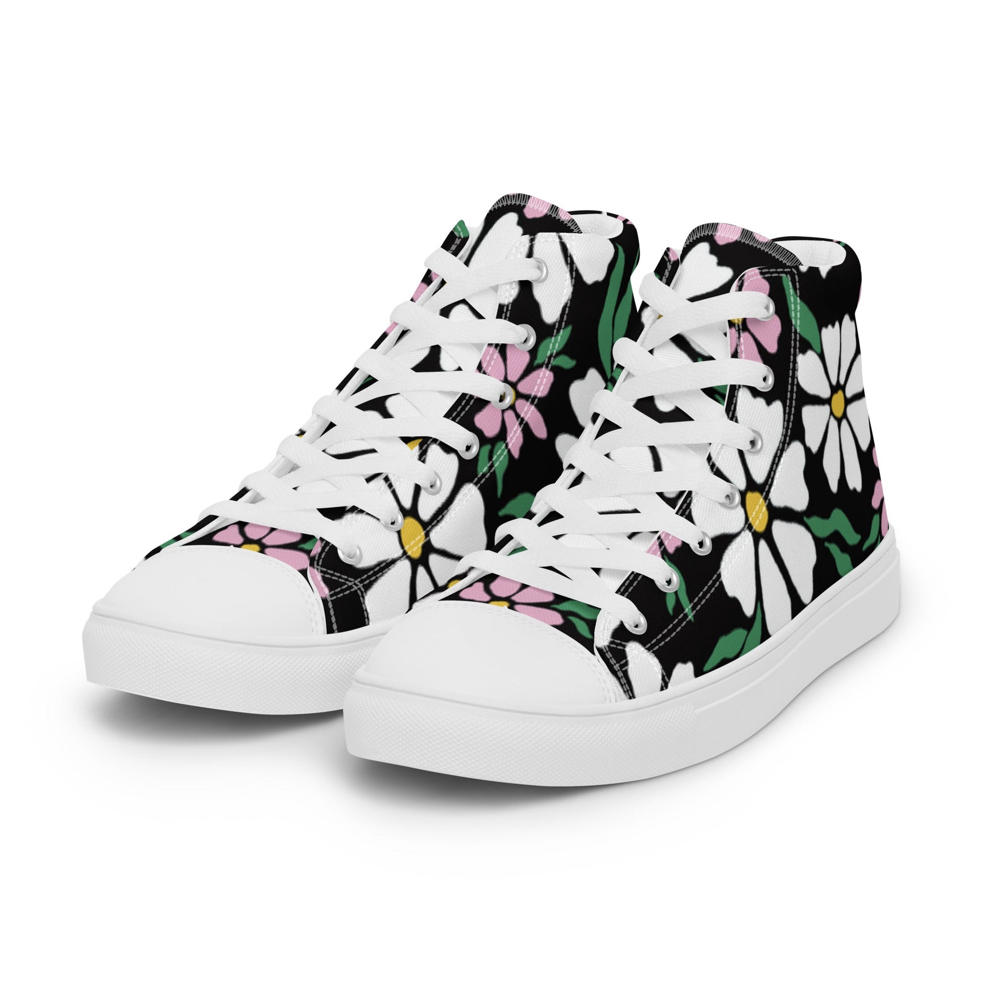 Beesmoove nature flowers Women’s high top canvas shoes - Beesmoove