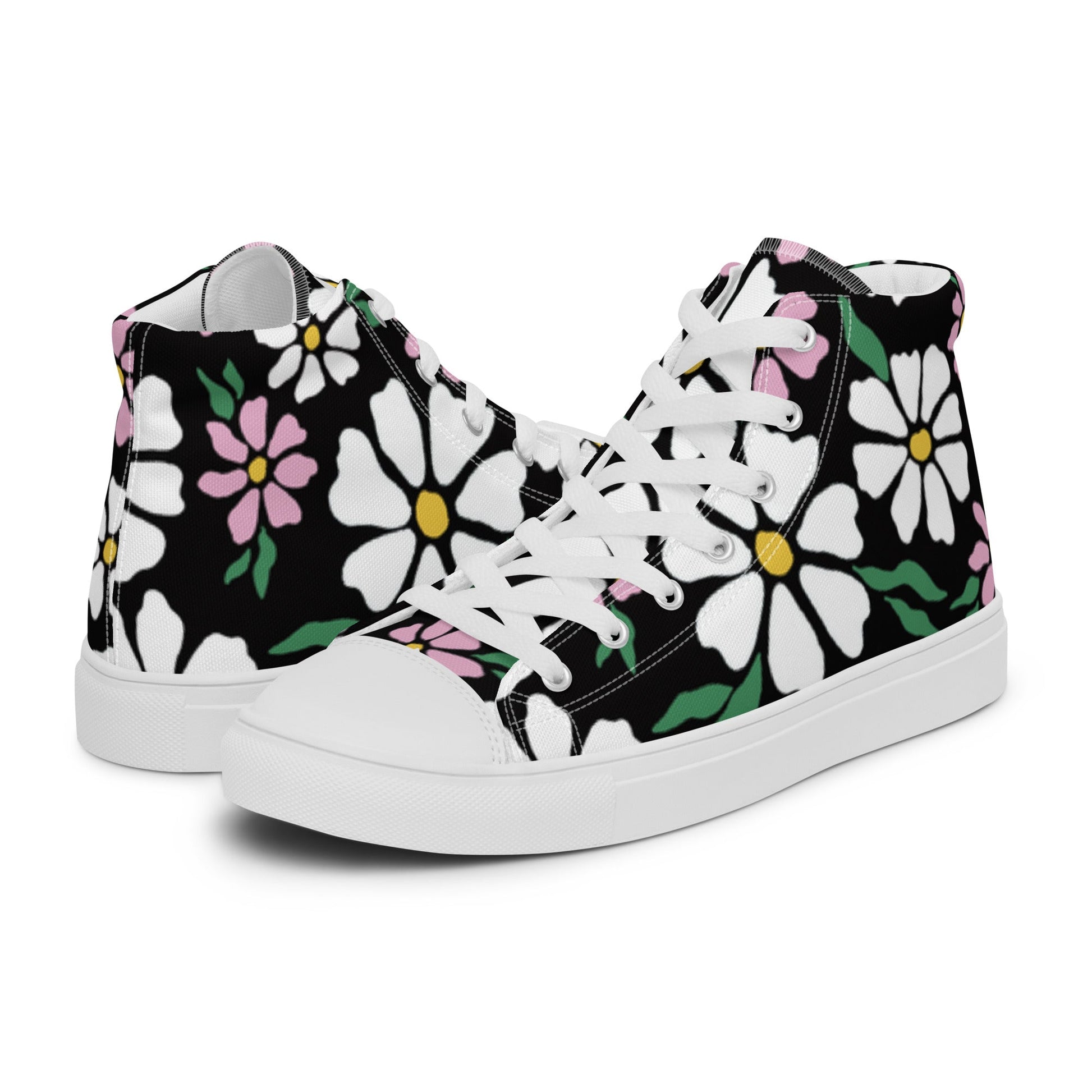 Beesmoove nature flowers Women’s high top canvas shoes - Beesmoove