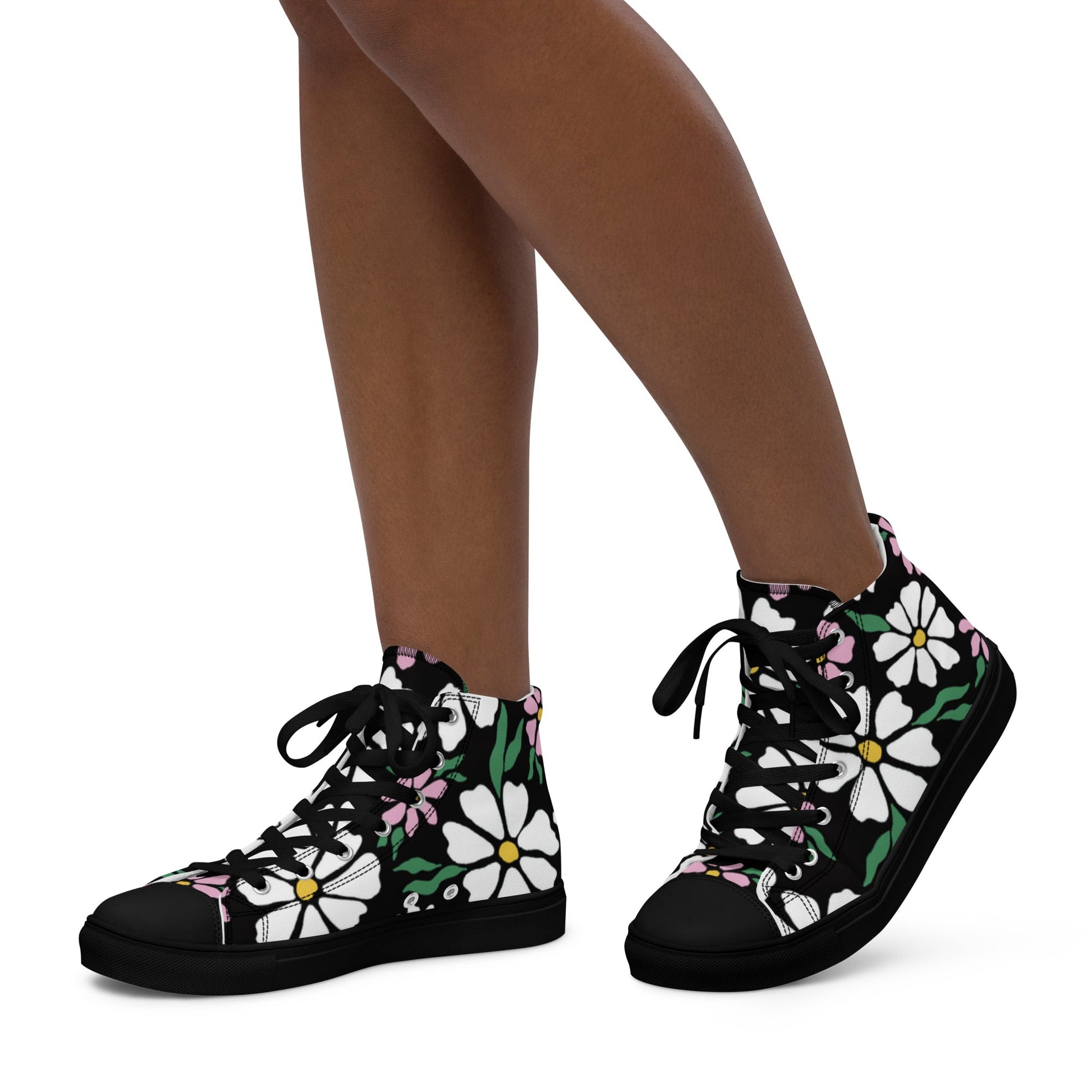 Beesmoove nature flowers Women’s high top canvas shoes - Beesmoove