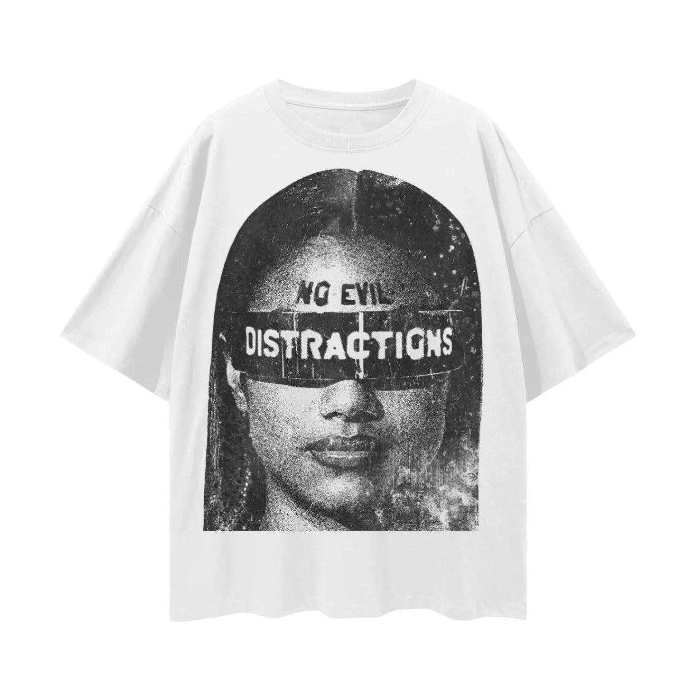 BEESMOOVE No Evil Tee Oversize Deep Drop Shoulder Tee - Beesmoove