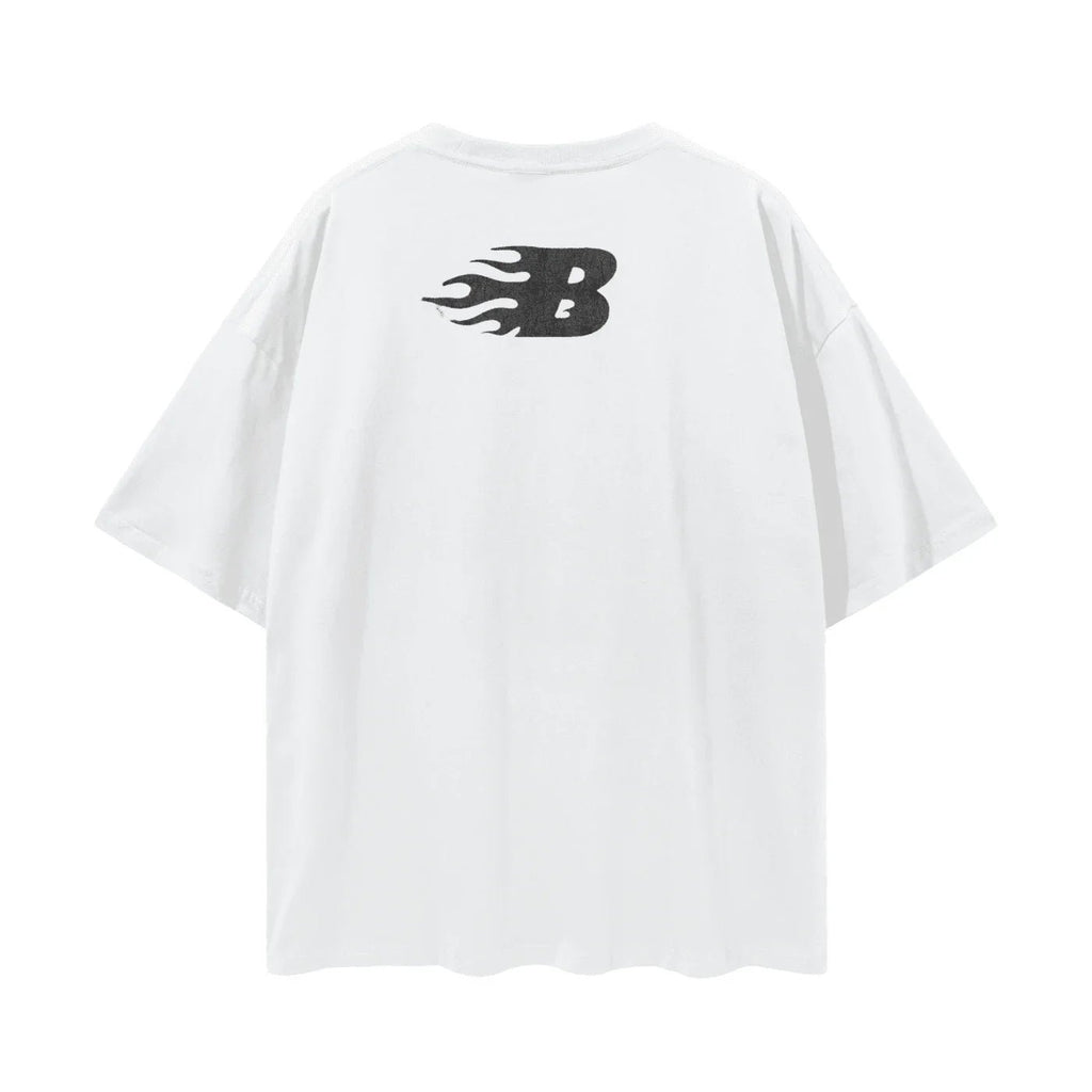 Beesmoove No Risk NO Story Oversize Deep Drop Shoulder Tee - Beesmoove